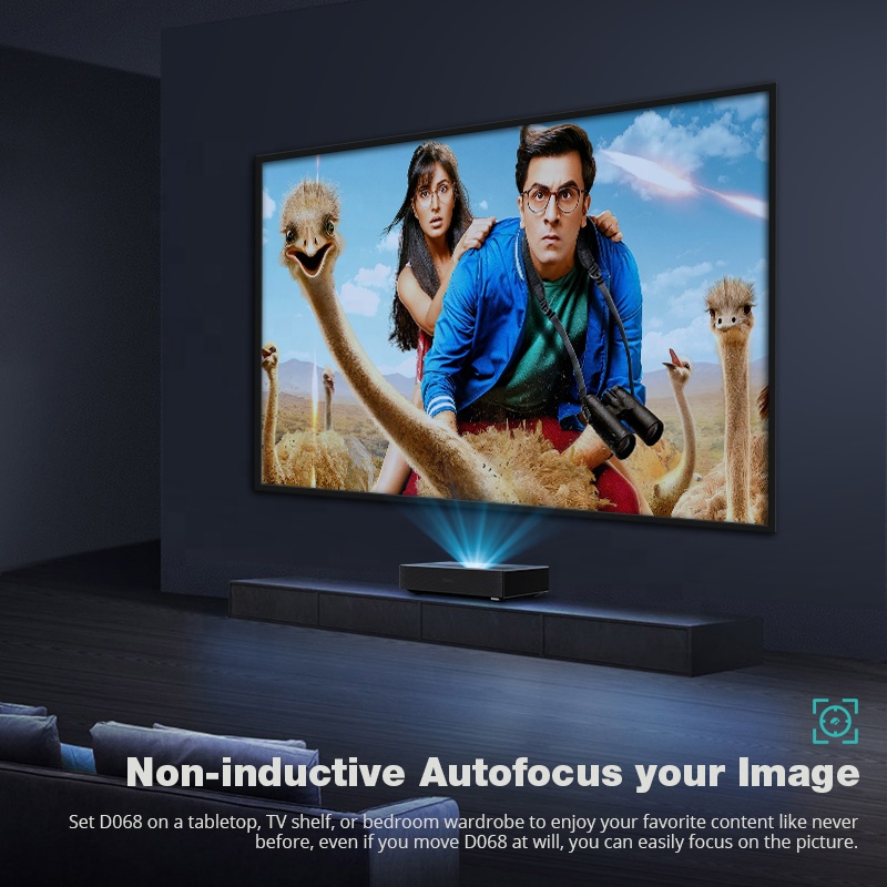 Ultra Short Throw Laser Projector 4K - Projetor Inteligente Android D068 6500 Lumens