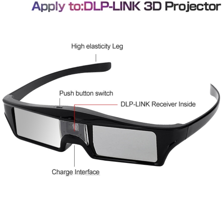 Active 3D Glasses Dlp Link Projector - Óculos de obturador ativo DLP 3D