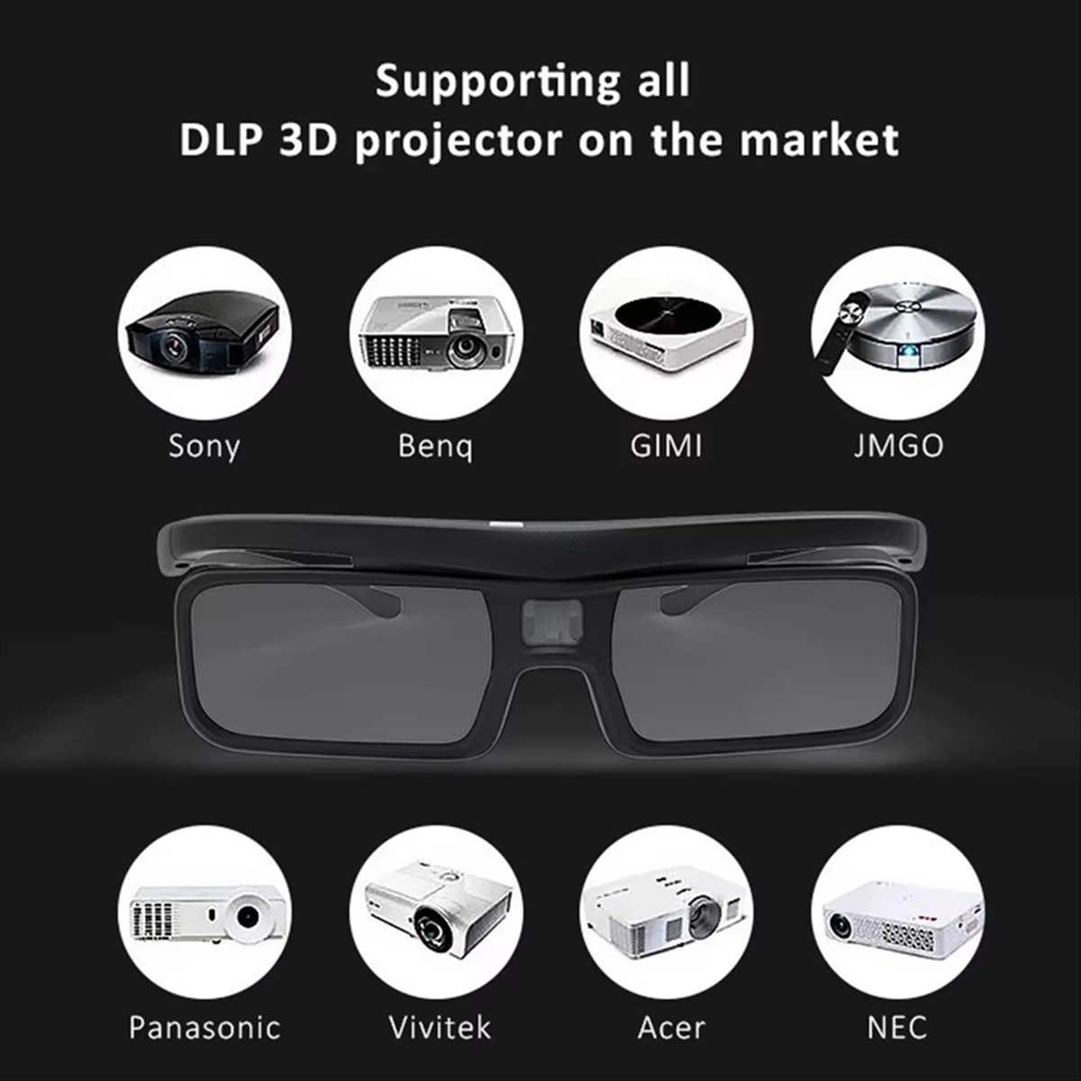 Active 3D Glasses Dlp Link Projector - Óculos 3D Ativos Popop para DLP