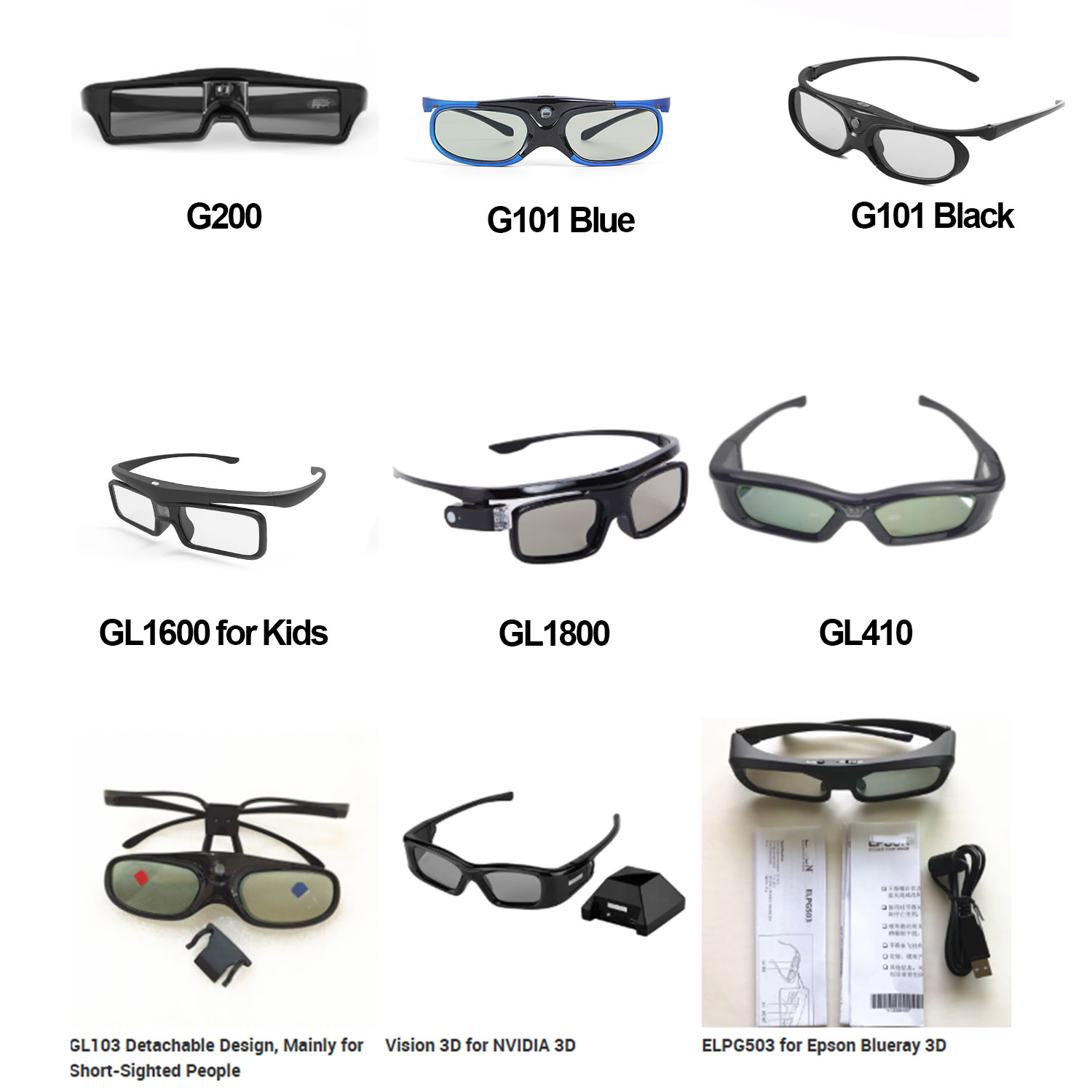 Active 3D Glasses Dlp Link Projector - Óculos 3D Universais Yinzam, Óculos 3D