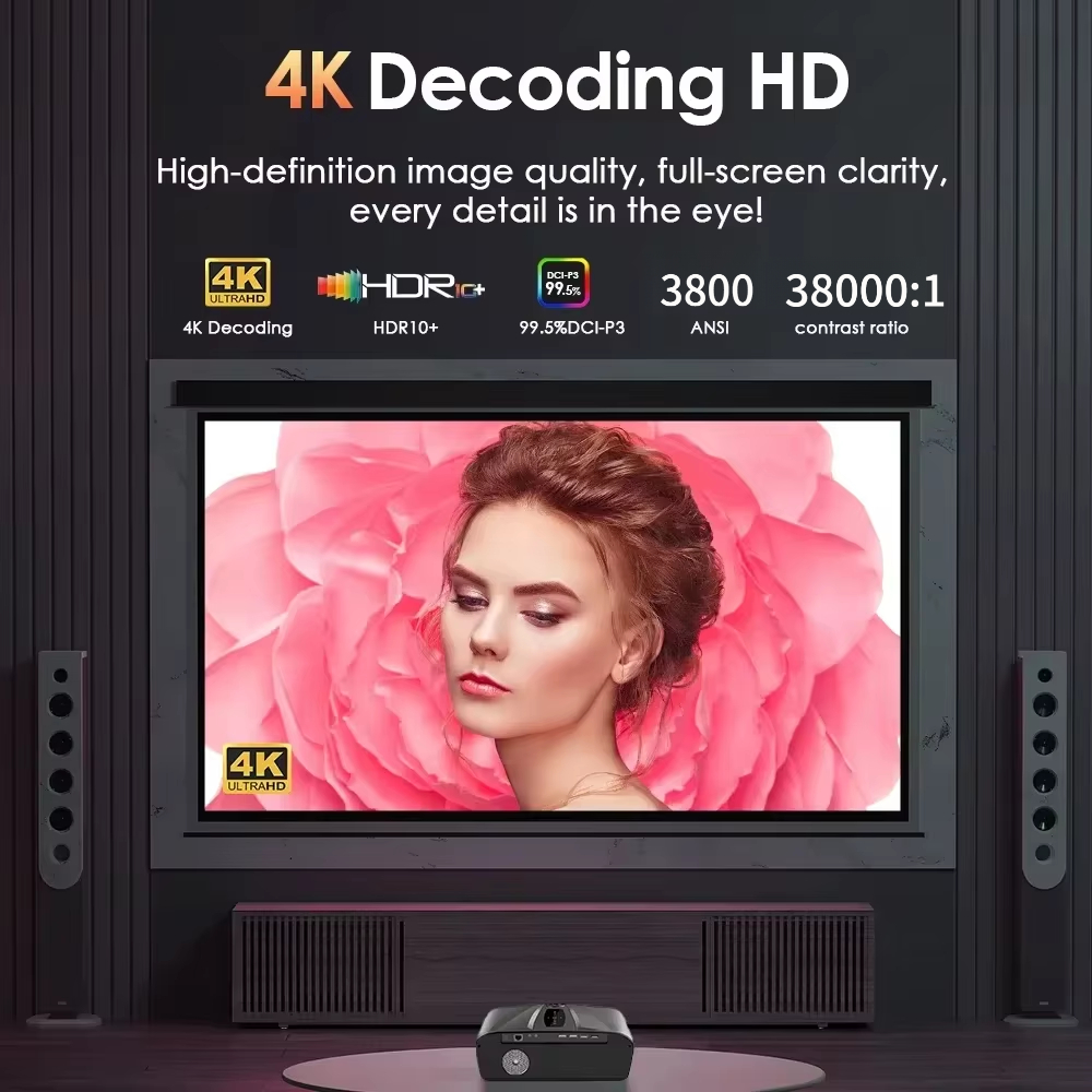 Projetor 4K 3800 ANSI com Andr - Auto Focus Keystone Correction Projector avaliação e preço