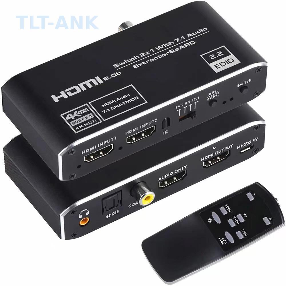 Switch HDMI 2 em 1 Saída 4K 12 - Optical Audio Hdmi Earc Extractor avaliação e preço