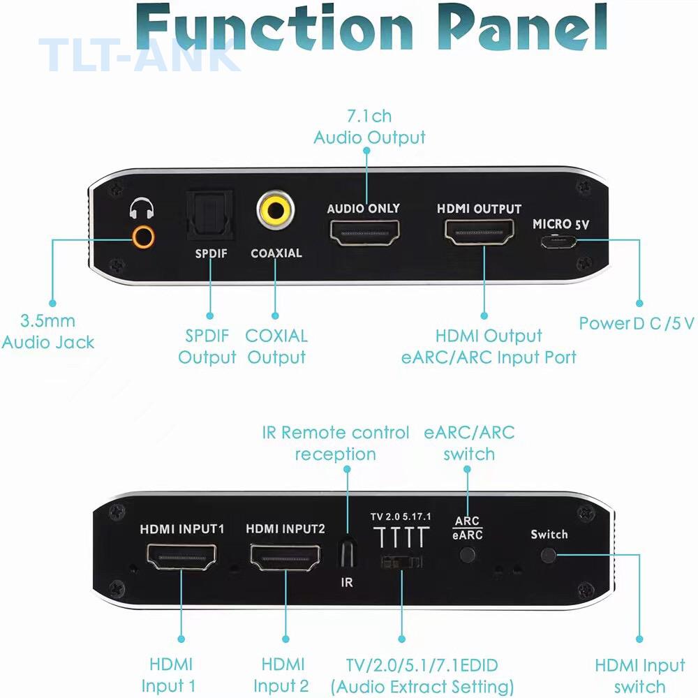 Switch HDMI 2 em 1 Saída 4K 12 - Optical Audio Hdmi Earc Extractor avaliação e preço