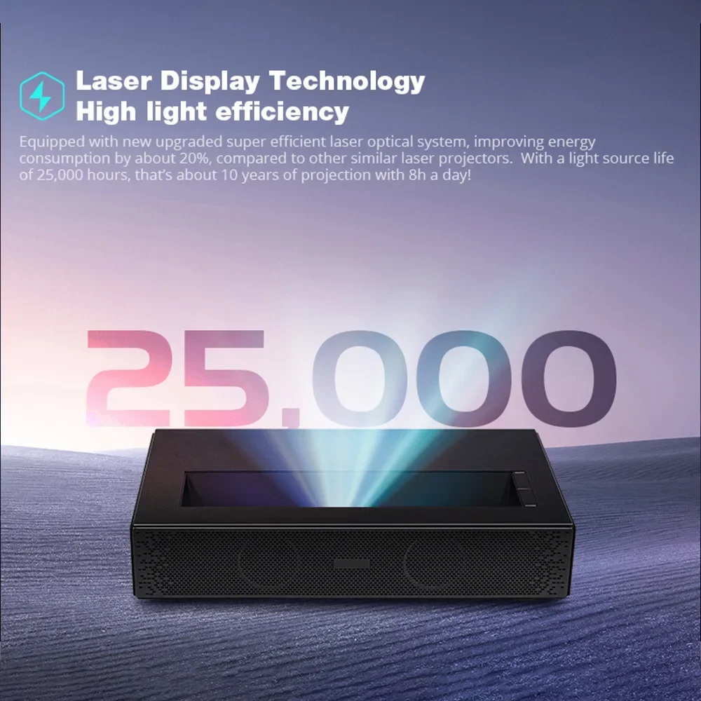 Projetor a Laser 4K HD 3 Cores - Ultra Short Throw Laser Projector 4K avaliação e preço