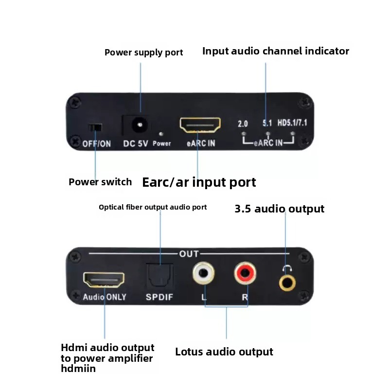Extrator de áudio eARC, conver - Optical Audio Hdmi Earc Extractor avaliação e preço