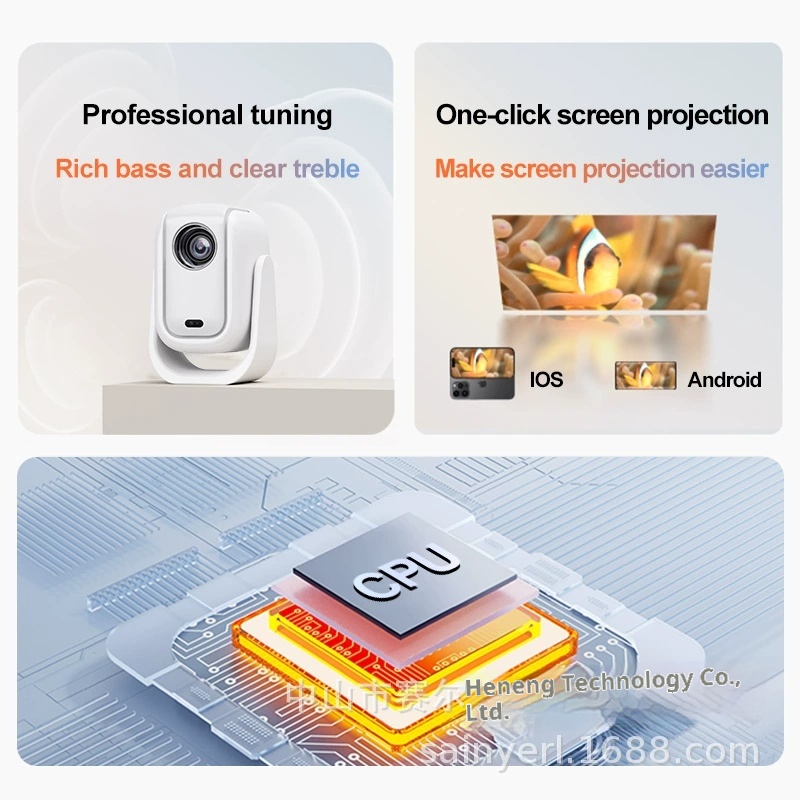 Projetor Saier B13 com adaptaç - Auto Focus Keystone Correction Projector avaliação e preço