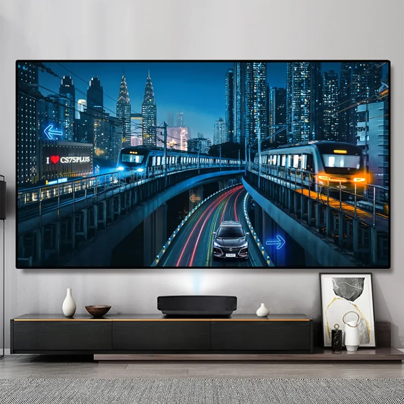80 Polegada nova tela de proje - Ultra Short Throw Laser Projector 4K avaliação e preço