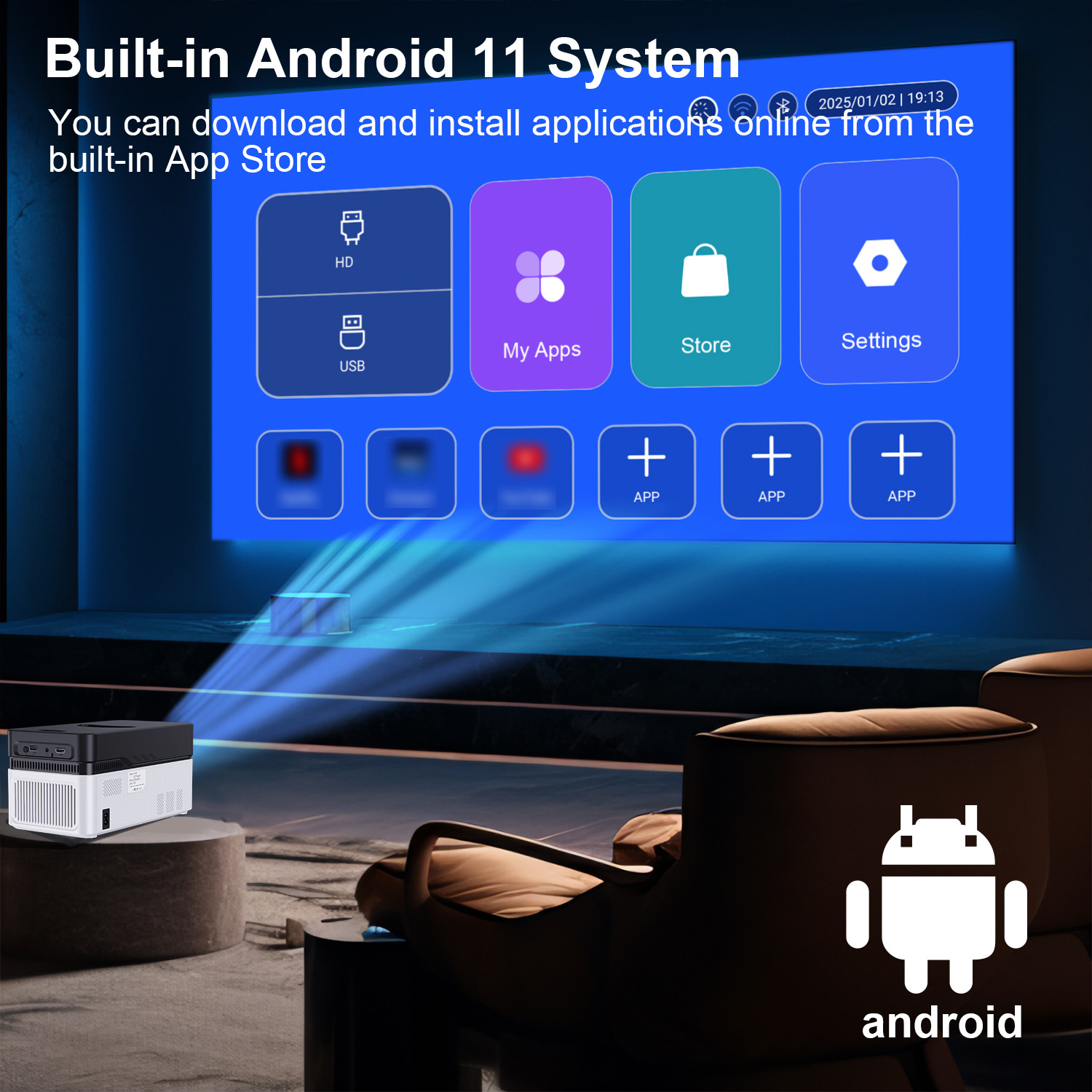 Projetor Inteligente HY450PRO  - 4K Smart Projector Android 11 Wifi 6 avaliação e preço