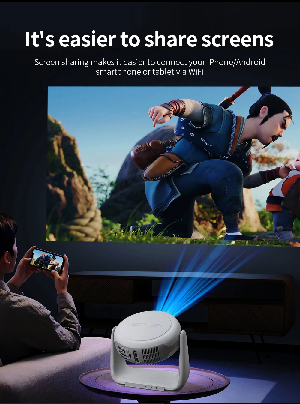 Projetor Inteligente Portátil  - 4K Smart Projector Android 11 Wifi 6 avaliação e preço