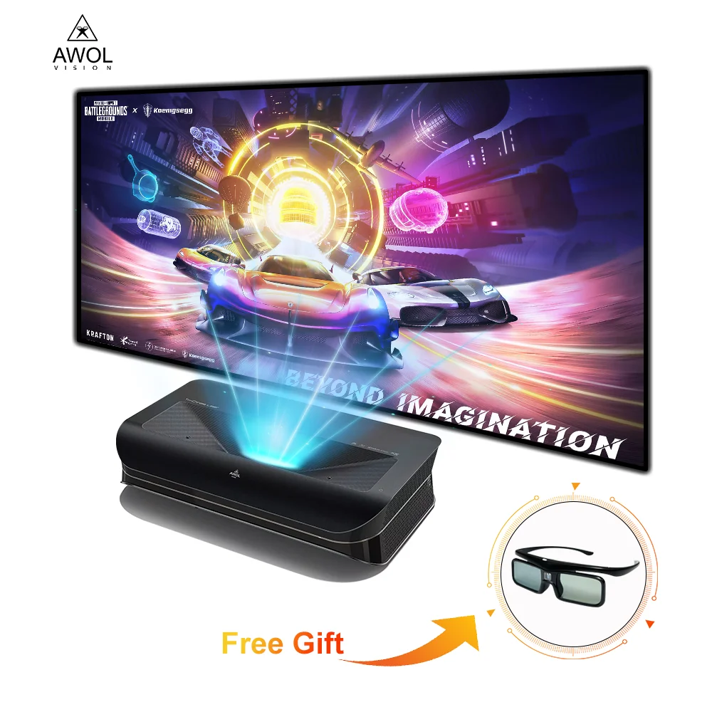 AWOL 3000 3500 Pro Projetor la - Ultra Short Throw Laser Projector 4K avaliação e preço