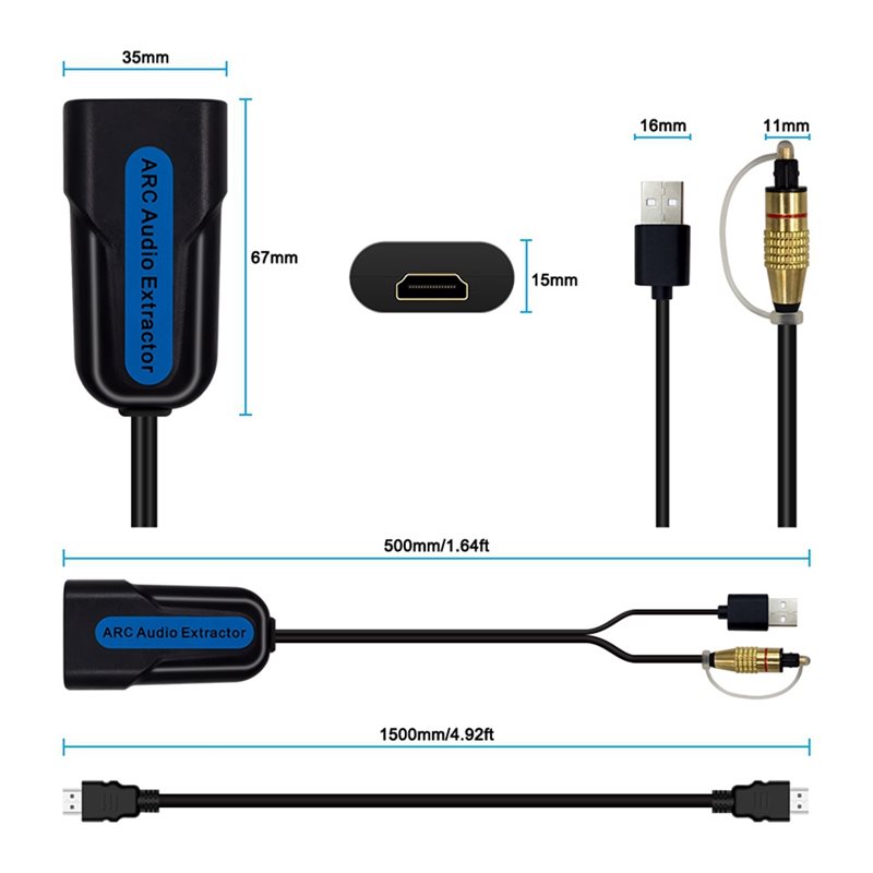 【QUALIDADE ESTÁVEL】Adaptador E - Optical Audio Hdmi Earc Extractor avaliação e preço