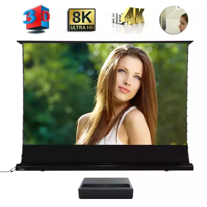 XJK atacado piso motorizado su - Ultra Short Throw Laser Projector 4K avaliação e preço