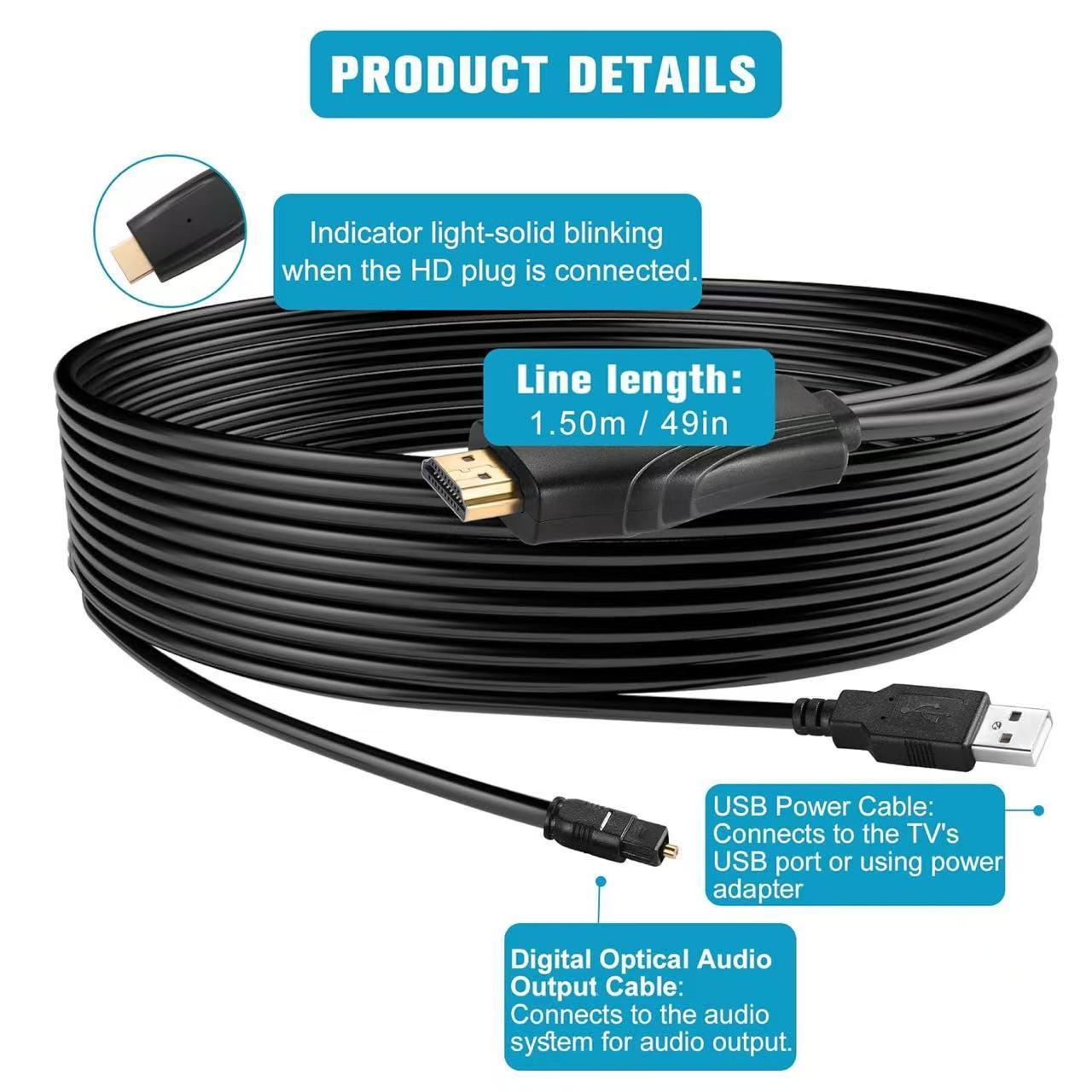 Cabo Extrator de Áudio Óptico  - Optical Audio Hdmi Earc Extractor avaliação e preço
