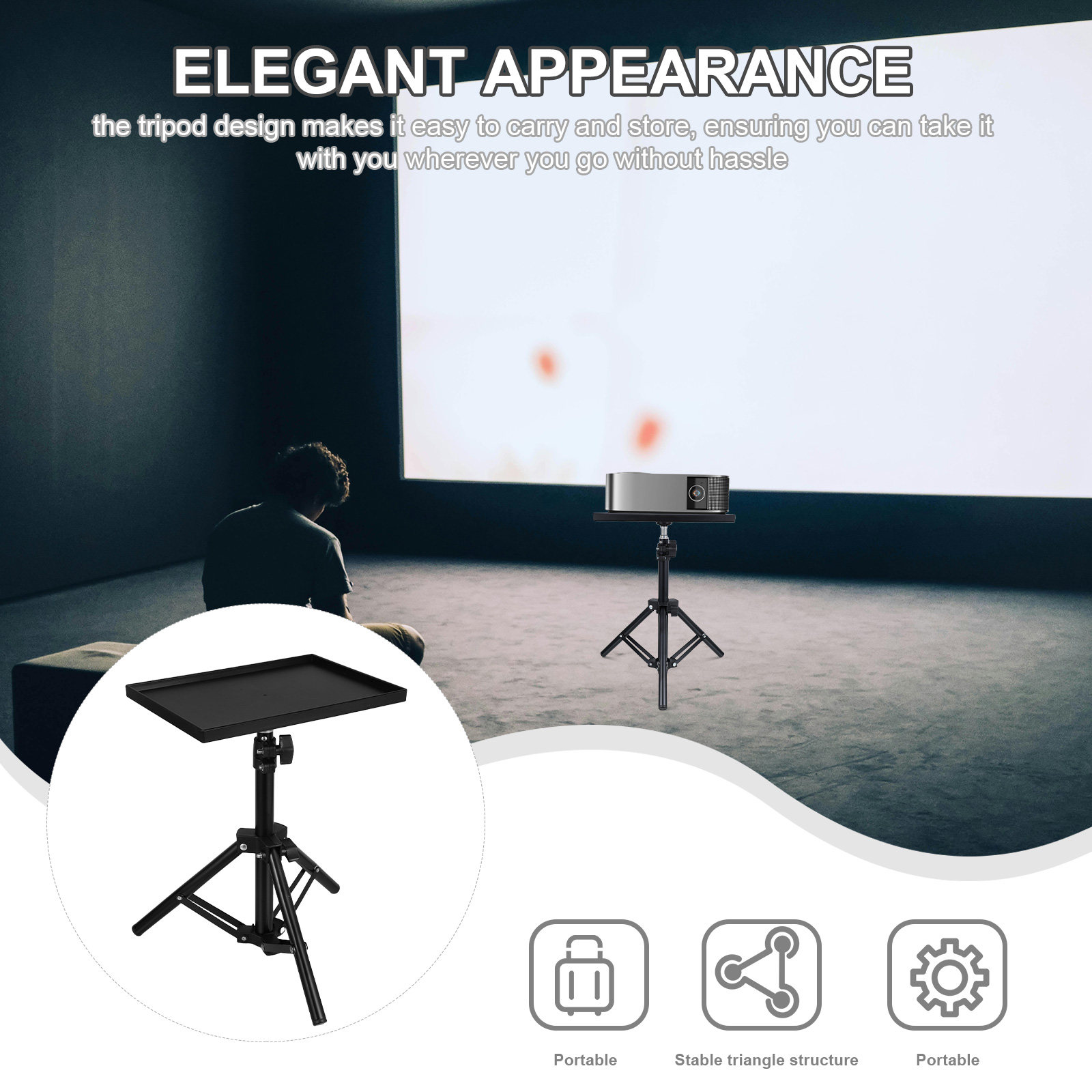 Suporte para projetor, tripé p - Projector Floor Stand Tripod Adjustable avaliação e preço