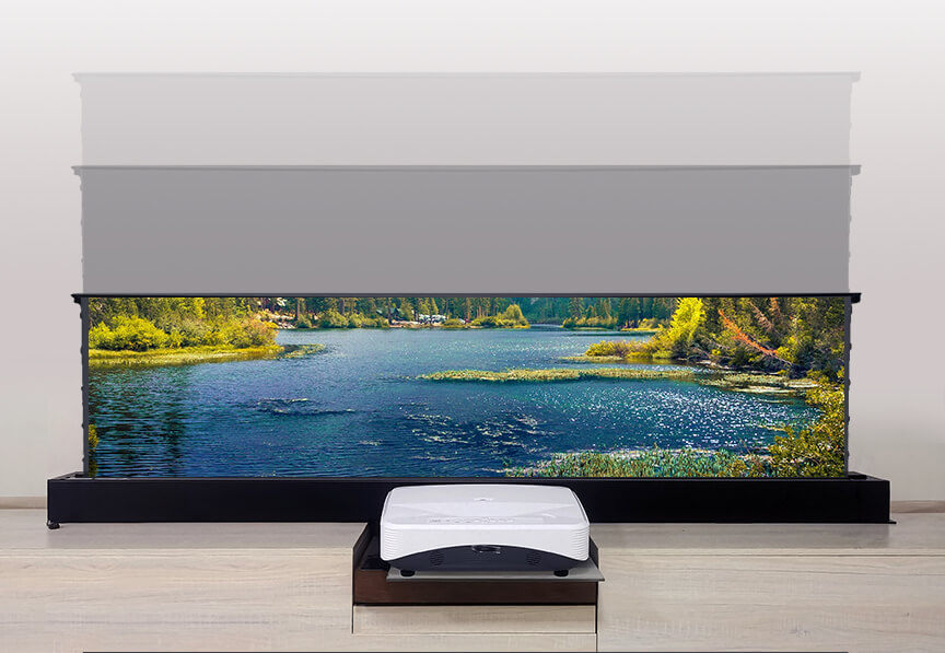 R 110 Polegada piso de tensão  - Ultra Short Throw Laser Projector 4K avaliação e preço
