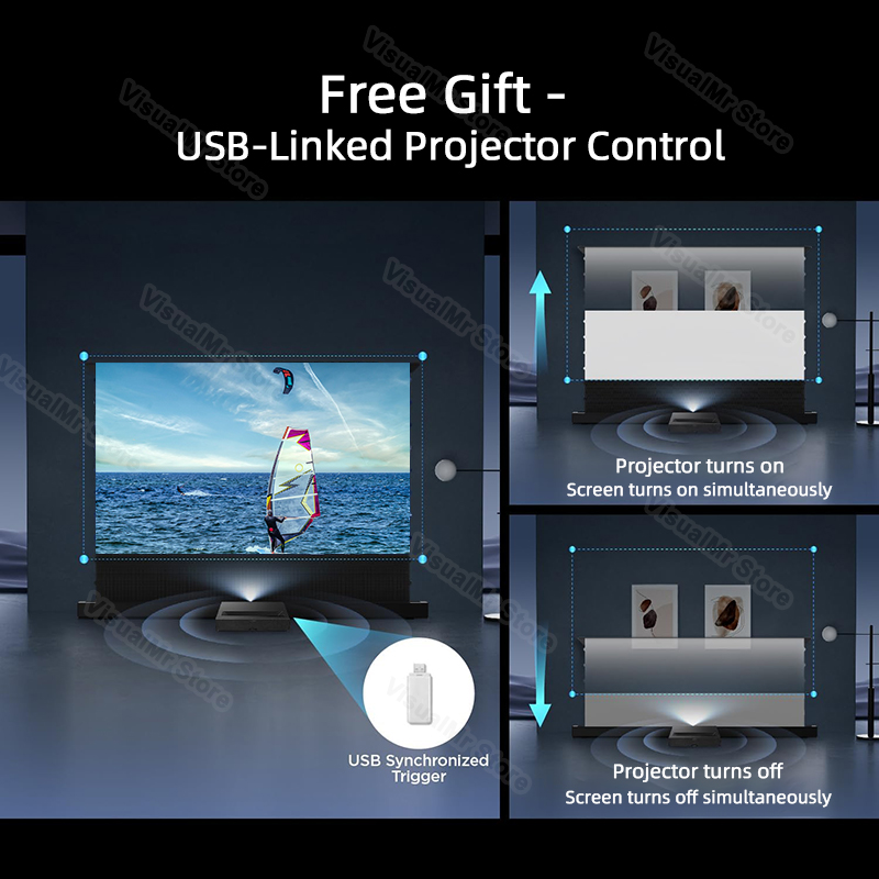 2026 Novo Lançamento Tela de P - Projector Screen 120 Inch Motorized Ambient avaliação e preço
