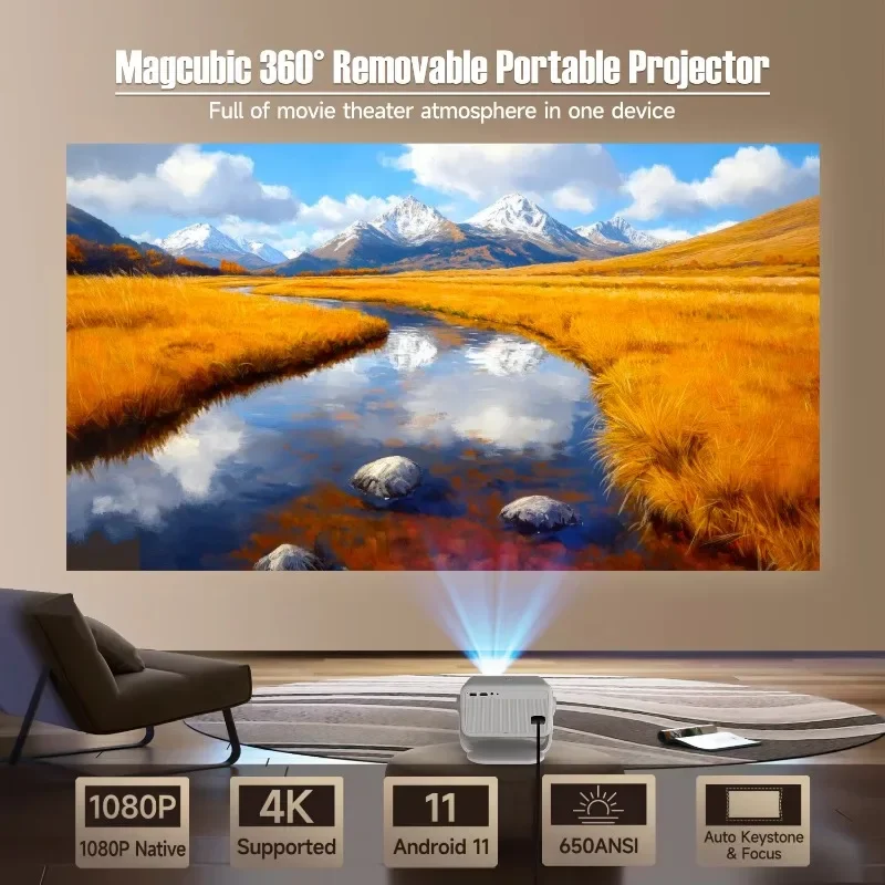 Projetor Inteligente 650ANSI L - 4K Smart Projector Android 11 Wifi 6 avaliação e preço